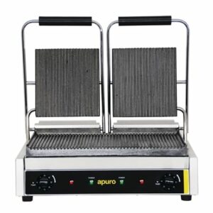Apuro Bistro Double Contact Grill Ribbed Plates