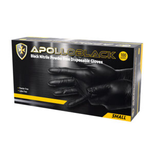 ApolloBlack Nitrile Black Powder Free Disposable Gloves