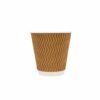 HTP Natural Brown Wave Embossed Coffee Cups - Image 3