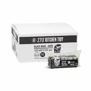 Austar 27L Black Med Kitchen Tidy Liner HDPE - BK27LT/M