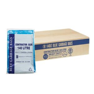 Austar 140L Blue All Purpose Garbage Bags - BLU140LT