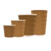 HTP Natural Brown Wave Embossed Coffee Cups