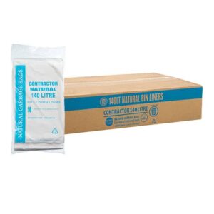 Austar 140L Contractor Clear Garbage Bags - CON140LTCL