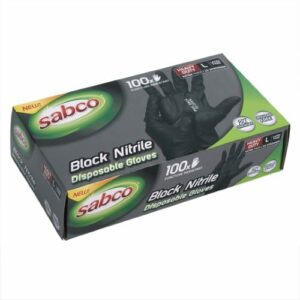 Sabco Black Nitrile Gloves - 100 pack