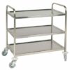 Vogue Stainless Steel 3 Tier Clearing Trolley - Image 3