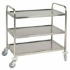 Vogue Stainless Steel 3 Tier Clearing Trolley - Image 4