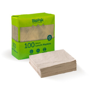 BioPak 100 Pack – 1/4 Fold Natural Lunch Napkin
